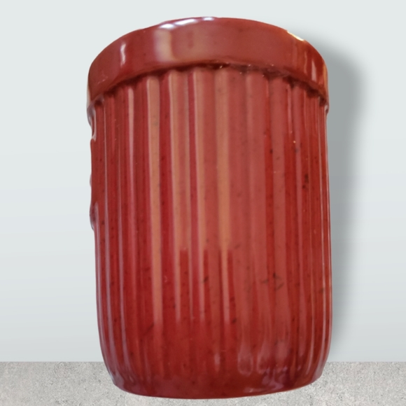 Paula Deen Burgundy/Dark Red Speckled Ceramic Crock Utensil Holder - Picture 4 of 8